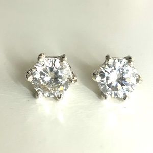 Genuine 4.0 CTs Earth Mined Off-White Diamond Round Brilliant Cut Earring Studs
